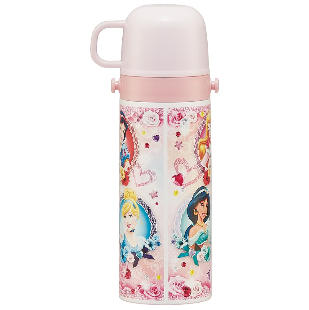 Skater Disney Princess 2-Way Stainless Steel Water Bottle 430ml for Kids - Lightweight with Cup Included- Japan Figure Store - #1 Bring To You The Best Japanese Goods