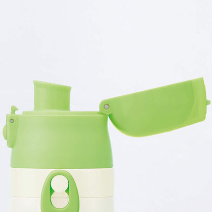 Skater Kids 2-Way Stainless Steel Sports Water Bottle with Cup Shimajiro Design 430ml- Japan Figure Store - #1 Bring To You The Best Japanese Goods