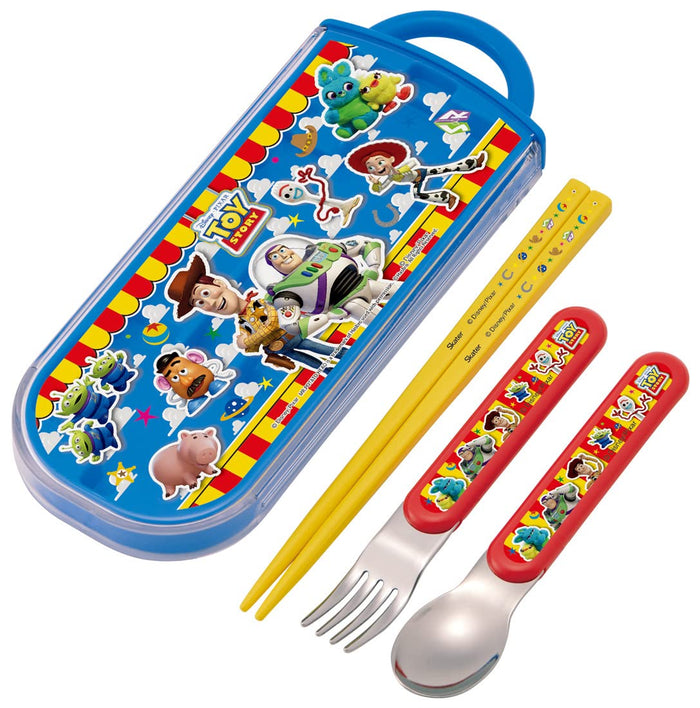 Skater Toy Story Trio Set Children's Lunch Box with Chopsticks Spoon Fork - Japanese Made- Japan Figure Store - #1 Bring To You The Best Japanese Goods