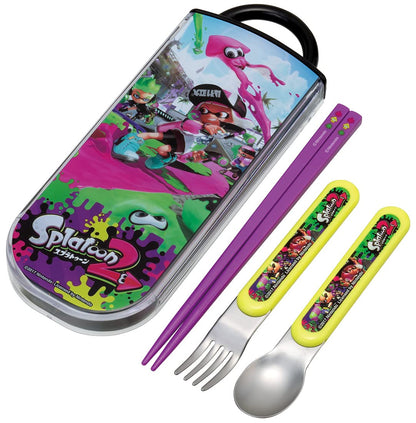 Skater Antibacterial Trio Set Lunch Box with Chopsticks Spoon & Fork for Boys - Splatoon 2 Made in Japan- Japan Figure Store - #1 Bring To You The Best Japanese Goods