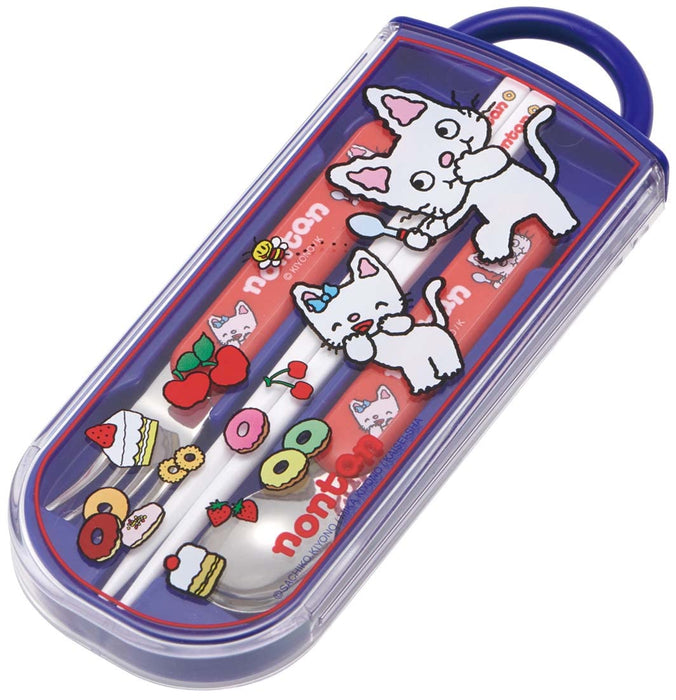 Skater Japanese-made Children's Antibacterial Trio Set - Fork Spoon Chopsticks Nontan Tacc2Ag-A- Japan Figure Store - #1 Bring To You The Best Japanese Goods