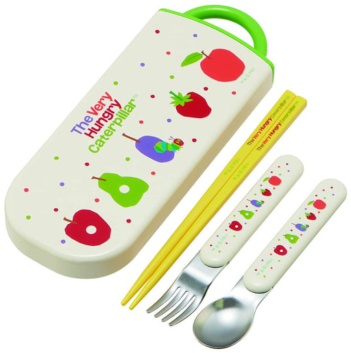 Skater Kids Antibacterial Cutlery Set - Spoon Fork Chopsticks Very Hungry Caterpillar Design Made in Japan- Japan Figure Store - #1 Bring To You The Best Japanese Goods