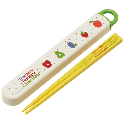 Skater Kids 16.5cm Chopstick Set The Very Hungry Caterpillar Theme Antibacterial Made in Japan- Japan Figure Store - #1 Bring To You The Best Japanese Goods