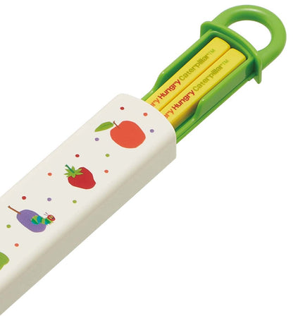 Skater Kids 16.5cm Chopstick Set The Very Hungry Caterpillar Theme Antibacterial Made in Japan- Japan Figure Store - #1 Bring To You The Best Japanese Goods