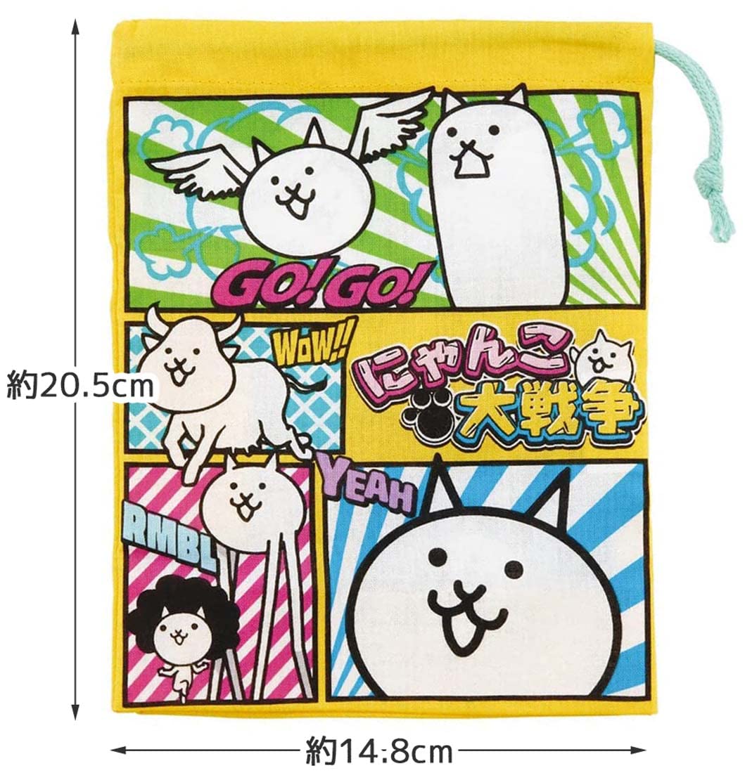 Skater Battle Cats 23 Kids Cup Bag 21x15cm Made in Japan SKU Kb62-A- Japan Figure Store - #1 Bring To You The Best Japanese Goods