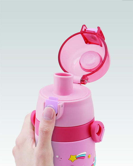 Skater Unicorn 3D 480ml Stainless Steel Direct Drinking Water Bottle for Children- Japan Figure Store - #1 Bring To You The Best Japanese Goods