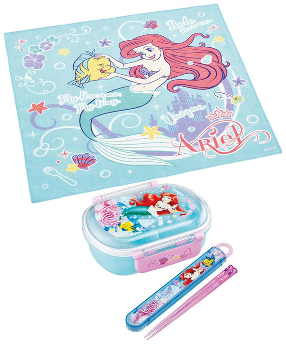 Skater Disney Ariel Kids Lunch Box With 43x43 cm Cloth - Made in Japan- Japan Figure Store - #1 Bring To You The Best Japanese Goods