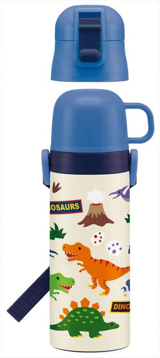 Skater Dinosaur Kids Insulated Stainless Steel Water Bottle 470ml Direct Drink 430ml Cup- Japan Figure Store - #1 Bring To You The Best Japanese Goods