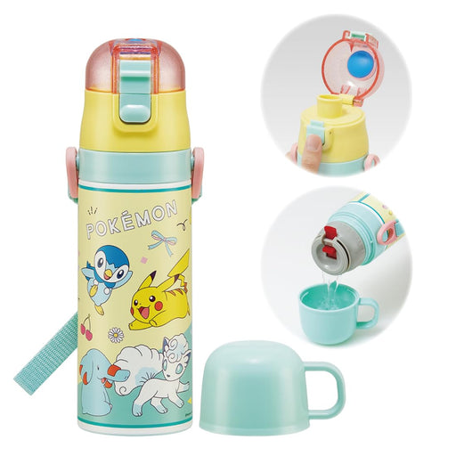 Skater Kids Thermal Insulated Stainless Steel Pokemon Water Bottle 470ml Lightweight- Japan Figure Store - #1 Bring To You The Best Japanese Goods