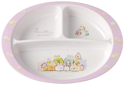 Skater Kids Melamine Lunch Plate 750ml Sumikko Gurashi Rabbit Garden Design- Japan Figure Store - #1 Bring To You The Best Japanese Goods