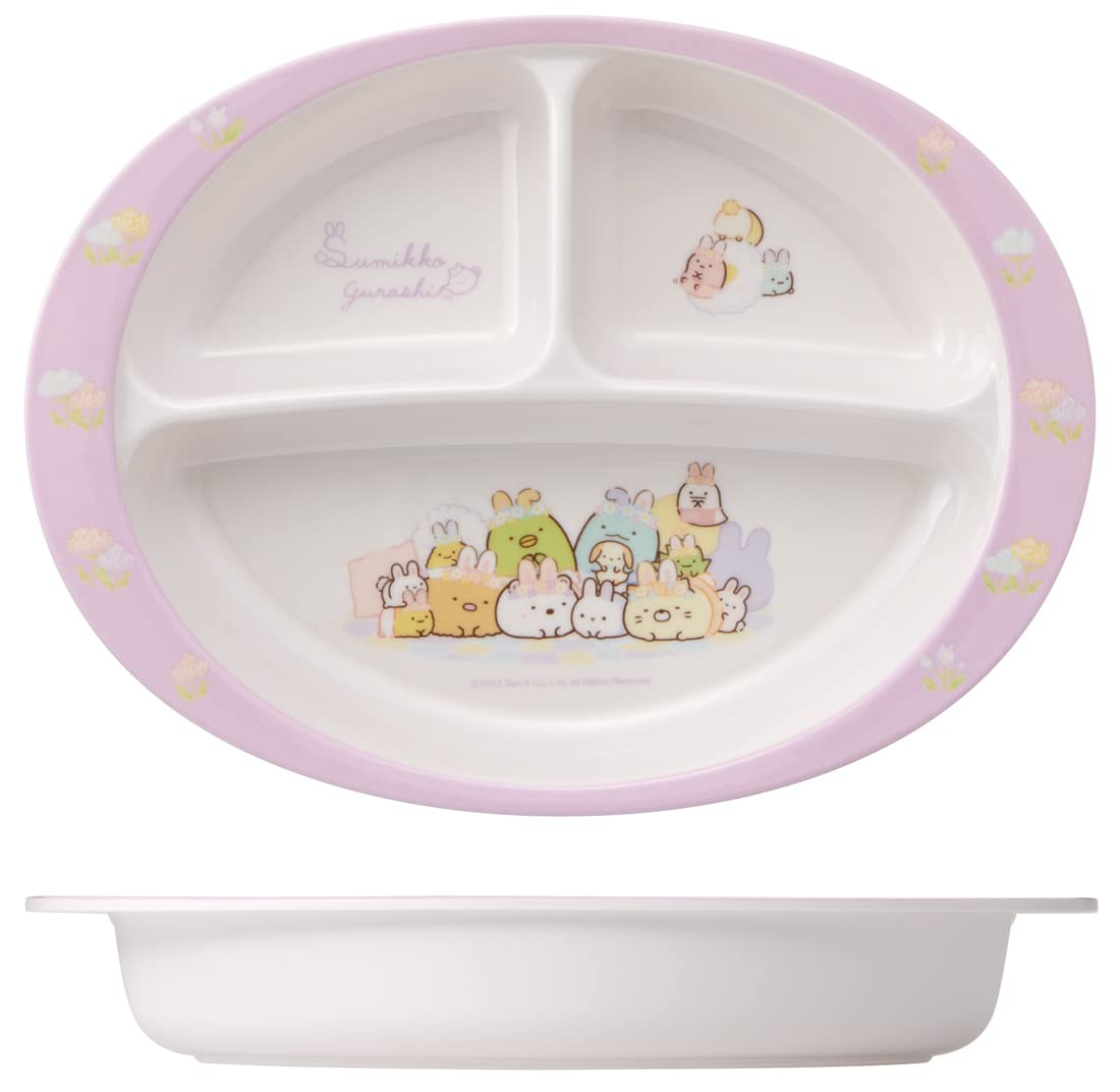 Skater Kids Melamine Lunch Plate 750ml Sumikko Gurashi Rabbit Garden Design- Japan Figure Store - #1 Bring To You The Best Japanese Goods