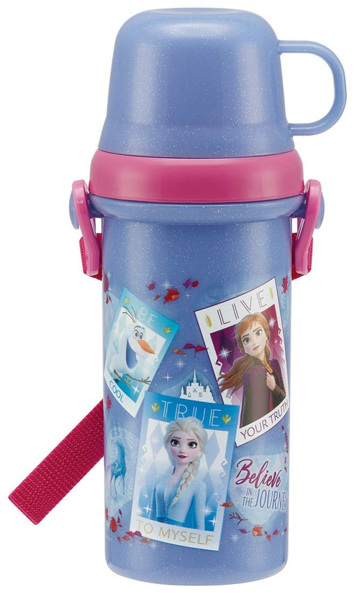 Skater Frozen 2 Children's 480ml Water Bottle with Cup - PSB5KD- Japan Figure Store - #1 Bring To You The Best Japanese Goods