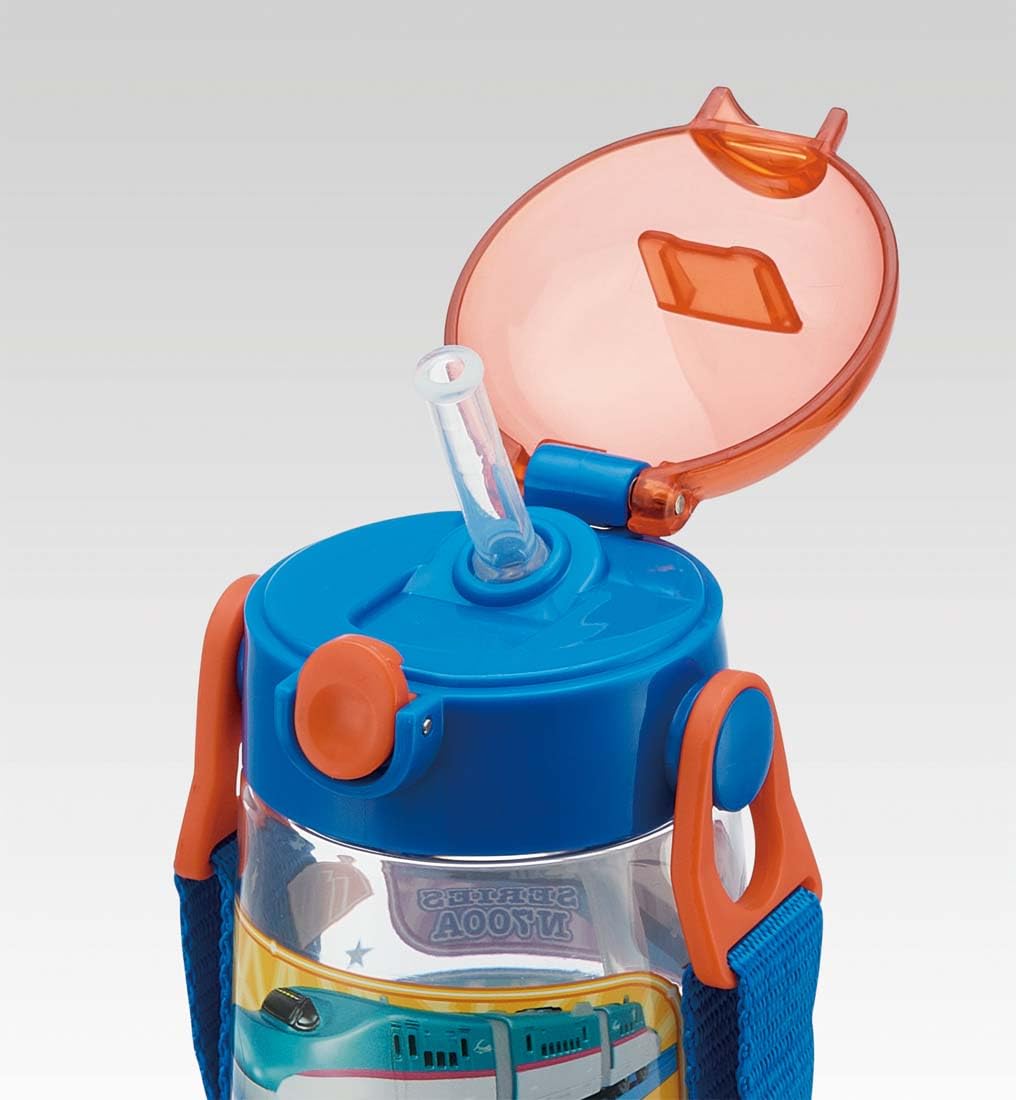 Skater Boys' 480ml Clear Water Bottle with Straw - Plarail 20 Child's Hydration- Japan Figure Store - #1 Bring To You The Best Japanese Goods