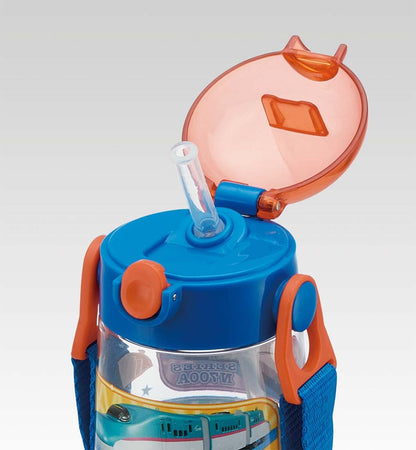 Skater Boys' 480ml Clear Water Bottle with Straw - Plarail 20 Child's Hydration- Japan Figure Store - #1 Bring To You The Best Japanese Goods