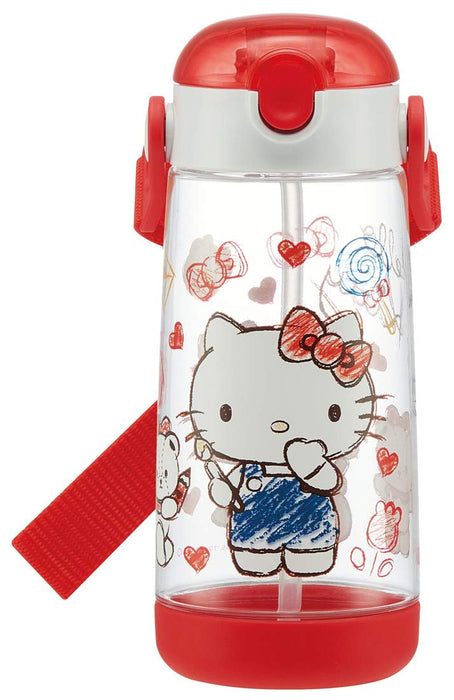 Skater Hello Kitty Children's 480ml Clear Silicone Water Bottle with Straw Girls PDSH5- Japan Figure Store - #1 Bring To You The Best Japanese Goods