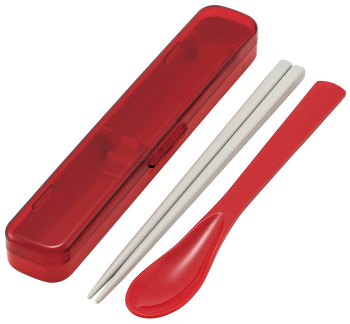 Skater Antibacterial Slim Chopsticks and Spoon Set 18cm Cherry Red for Adults Women - Cac1Aag-A- Japan Figure Store - #1 Bring To You The Best Japanese Goods