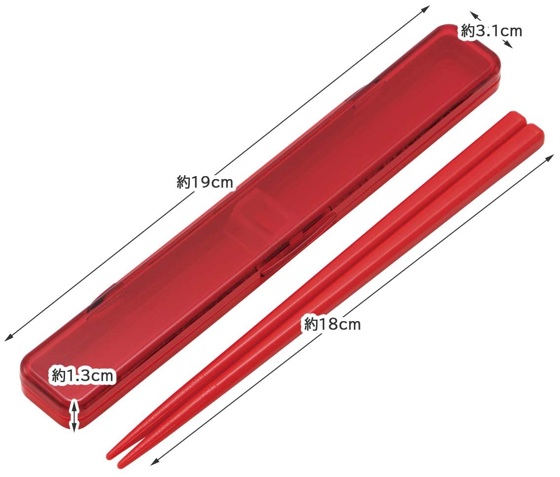 Skater Adult Chopsticks Set Cherry Red 18cm with Case Made in Japan Antibacterial - ABC3AG-A- Japan Figure Store - #1 Bring To You The Best Japanese Goods