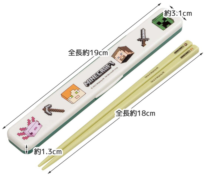 Skater Minecraft Explorer Antibacterial Chopstick and Case Set 18cm Adults Made in Japan- Japan Figure Store - #1 Bring To You The Best Japanese Goods
