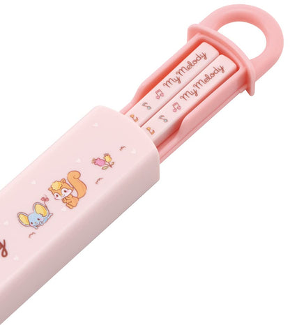 Skater My Melody Sanrio 16.5cm Chopsticks & Case Set Antibacterial for Girls Made in Japan- Japan Figure Store - #1 Bring To You The Best Japanese Goods