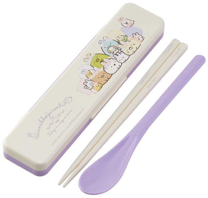 Skater Sumikko Gurashi Rabbit Garden Chopstick Spoon Set 18cm Antibacterial Japan- Japan Figure Store - #1 Bring To You The Best Japanese Goods