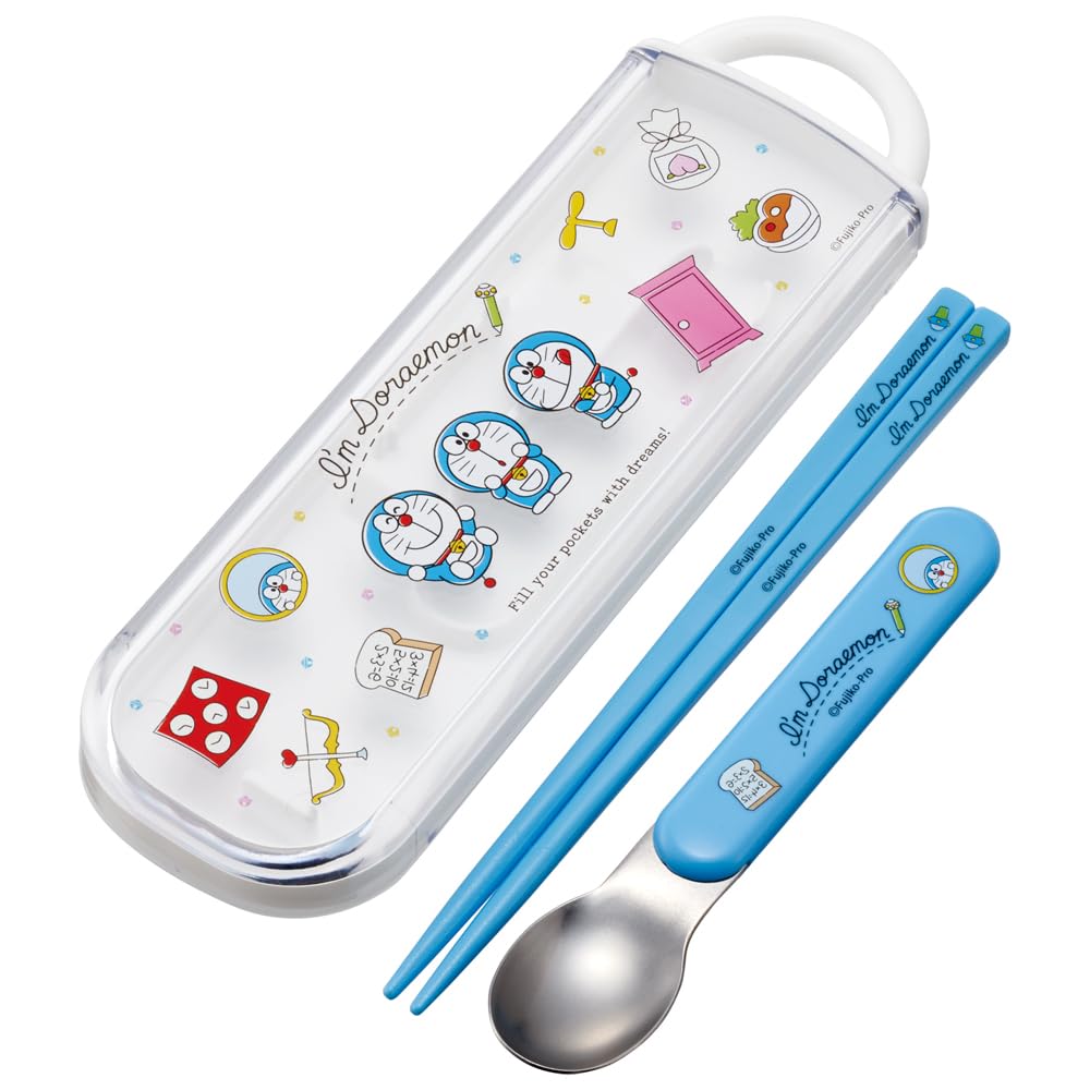 Skater Doraemon Antibacterial Chopsticks and Spoon Set Line Design Japan