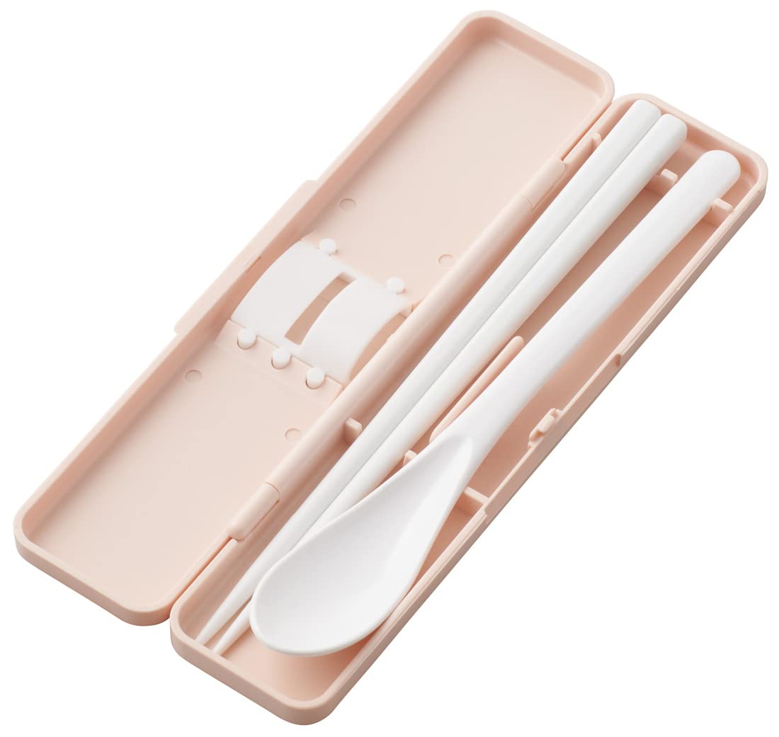 Skater 18cm Antibacterial Chopsticks and Spoon Set Dull Pink - Made in Japan- Japan Figure Store - #1 Bring To You The Best Japanese Goods