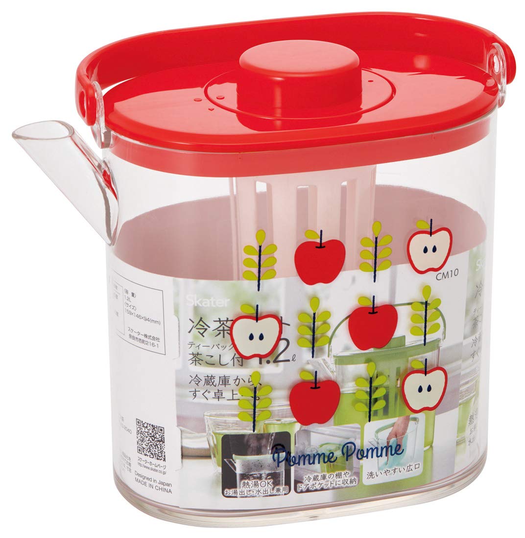 Skater 1.2L Apple Cold Tea Pot with Tea Strainer CM10 Model- Japan Figure Store - #1 Bring To You The Best Japanese Goods