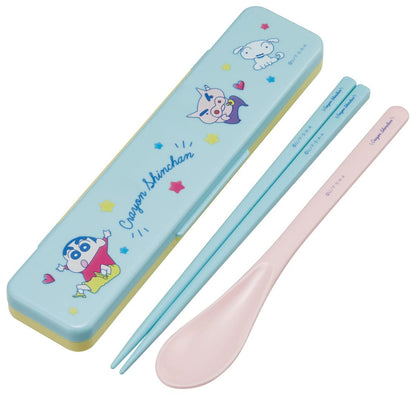 Skater Chopsticks and Spoon Set 18cm Antibacterial Crayon Shin-Chan Made in Japan- Japan Figure Store - #1 Bring To You The Best Japanese Goods