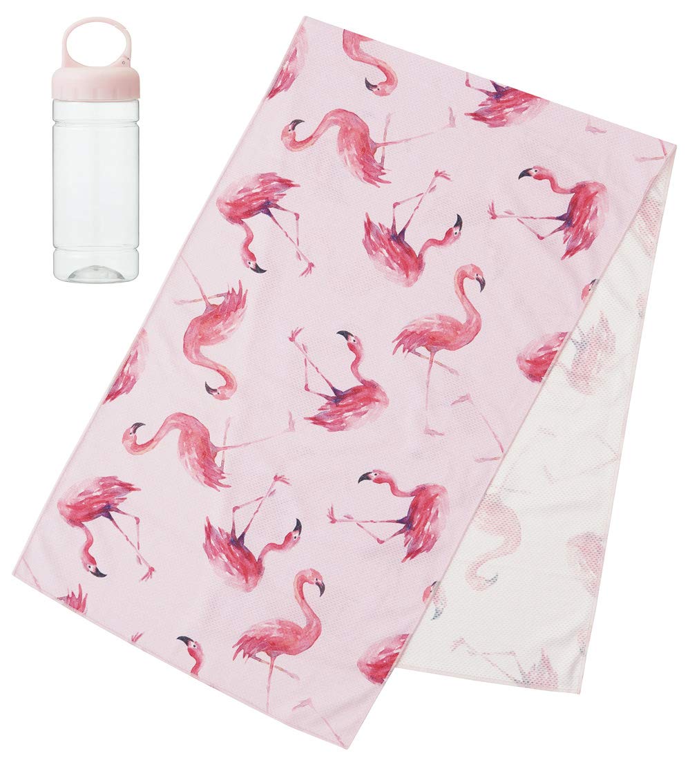 Skater Flamingo Cooling Towel 30x100cm Cool to Touch with Case - TOC1- Japan Figure Store - #1 Bring To You The Best Japanese Goods