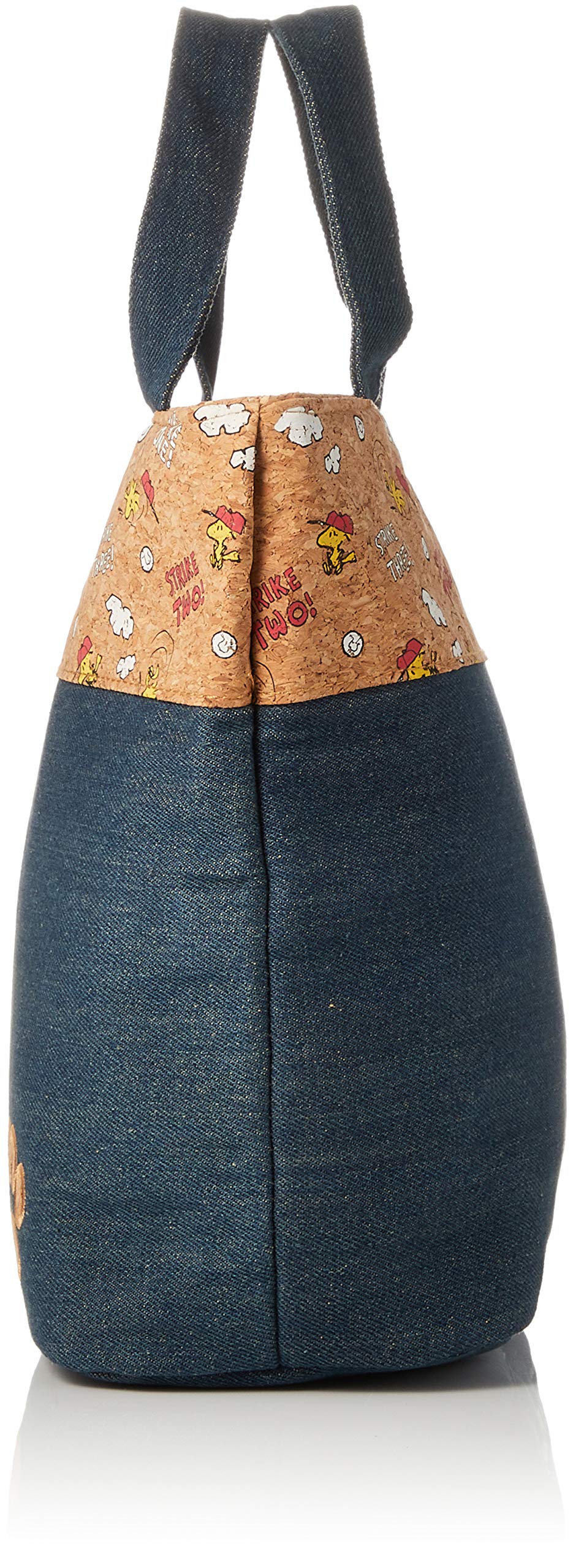 Skater Snoopy Peanuts Denim-Cork Cooler Bag M - Eco-friendly Portable Lunch Bag- Japan Figure Store - #1 Bring To You The Best Japanese Goods