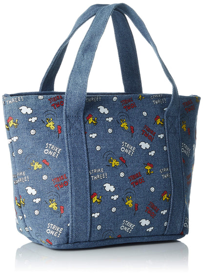 Skater Snoopy Themed Denim Cooler Bag with Cork Pocket - Peanuts Collection- Japan Figure Store - #1 Bring To You The Best Japanese Goods