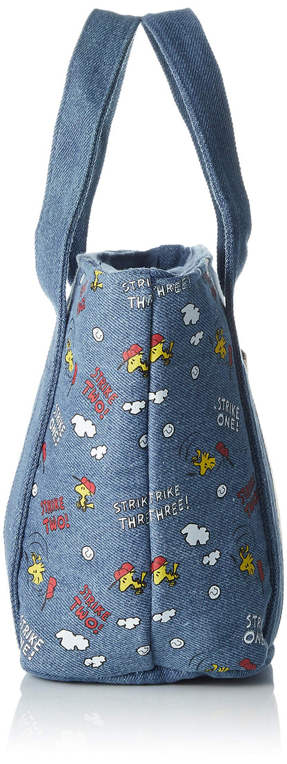 Skater Snoopy Themed Denim Cooler Bag with Cork Pocket - Peanuts Collection- Japan Figure Store - #1 Bring To You The Best Japanese Goods