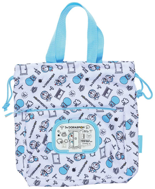Skater Doraemon Diaper Bag with Wipe Pocket - Drawstring Design by Sanrio- Japan Figure Store - #1 Bring To You The Best Japanese Goods