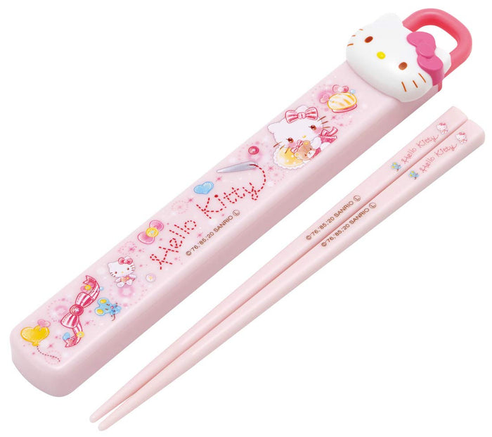 Skater Kids Sliding Chopsticks & Case Set 18cm featuring Hello Kitty Sparkle Doll- Japan Figure Store - #1 Bring To You The Best Japanese Goods