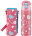 Skater Girl's Stainless Steel Water Bottle Heart Polka Dot Design 470ml with Cover- Japan Figure Store - #1 Bring To You The Best Japanese Goods