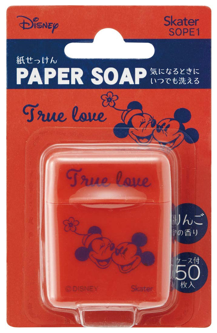 Skater Disney Mickey Mouse 50-Sheet Apple Scented Hand Soap Paper with Portable Case- Japan Figure Store - #1 Bring To You The Best Japanese Goods