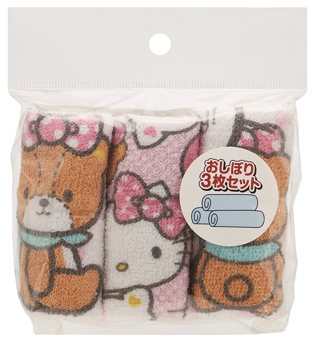 Skater 3-Piece Hello Kitty Pastel Hand Towels Set by Sanrio Oac1T- Japan Figure Store - #1 Bring To You The Best Japanese Goods