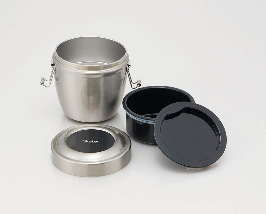 Skater Stainless Steel Lunch Box 550ml Insulated Rice Bowl Silver STLBD6-A- Japan Figure Store - #1 Bring To You The Best Japanese Goods
