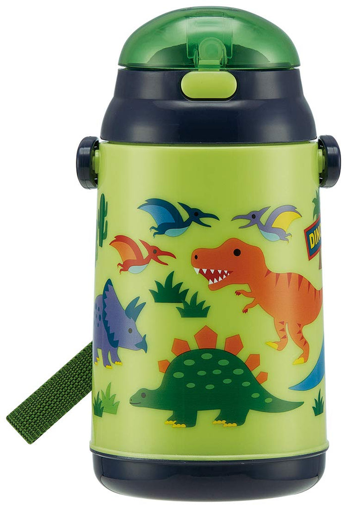 Skater Dinosaur 400ml Insulated Water Bottle with Straw- Japan Figure Store - #1 Bring To You The Best Japanese Goods
