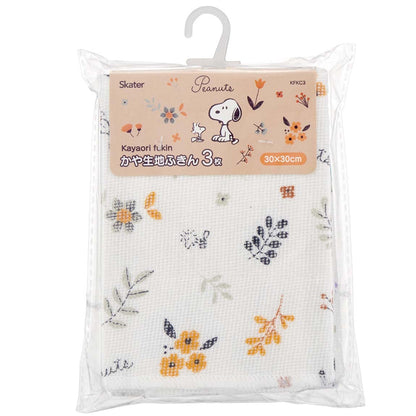 Skater Snoopy 30x30cm Fabric Towels 3 Piece Set - Kaya KFKC3-A- Japan Figure Store - #1 Bring To You The Best Japanese Goods