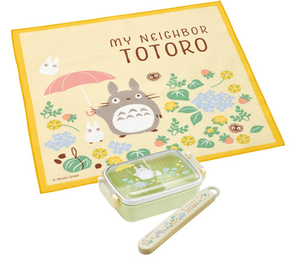 Skater Totoro Walking Path Lunch Box with 43x43cm Cloth Made in Japan- Japan Figure Store - #1 Bring To You The Best Japanese Goods