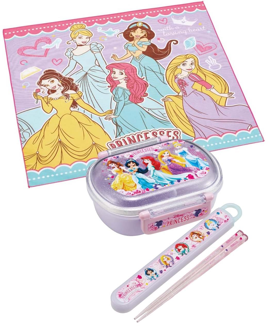 Skater Disney Princess Lunch Cloth 43x43cm Made in Japan - KB4-A- Japan Figure Store - #1 Bring To You The Best Japanese Goods
