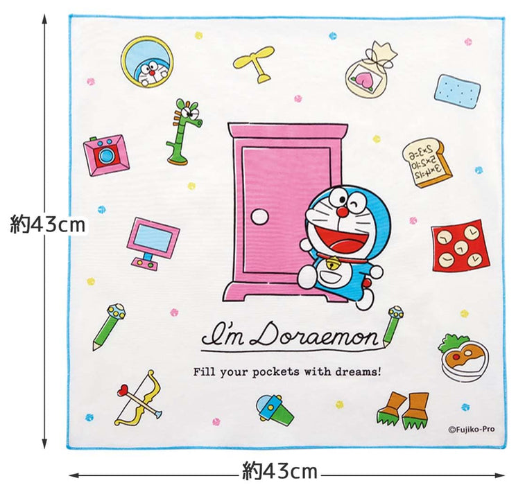 Skater Doraemon Line Sanrio Lunch Cloth 43x43cm Made in Japan KB4-A- Japan Figure Store - #1 Bring To You The Best Japanese Goods