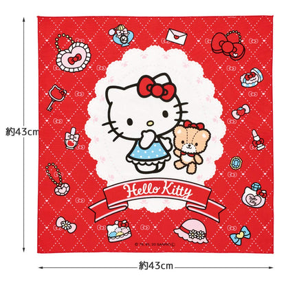 Skater Sanrio Kitty Lunch Cloth Fashionable Girl Design 43x43cm Made in Japan- Japan Figure Store - #1 Bring To You The Best Japanese Goods