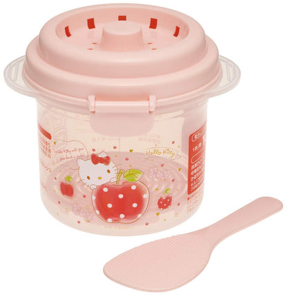 Skater 1 Cup Microwave Rice Cooker with Grate Sanrio Hello Kitty Theme 640ml- Japan Figure Store - #1 Bring To You The Best Japanese Goods