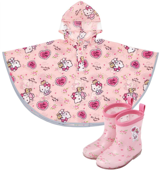 Skater Hello Kitty Children's Rain Poncho Lovely Flower Print Suitable 80-100cm height- Japan Figure Store - #1 Bring To You The Best Japanese Goods
