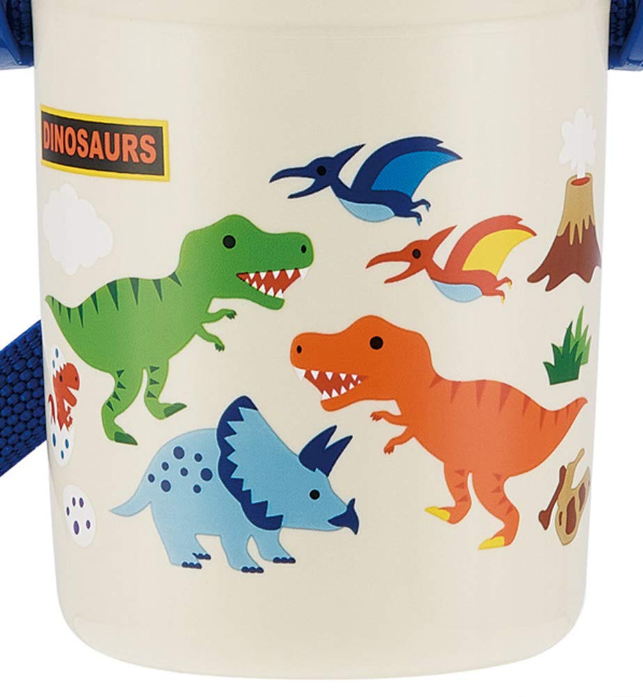 Skater Dinosaur 340ml Silicone Straw Water Bottle - Kids Hydration SST3H- Japan Figure Store - #1 Bring To You The Best Japanese Goods