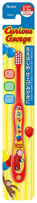 Skater Curious George Infant Soft Toothbrush (0-3 Years) 15cm Cat Monkey-Themed Tb4S- Japan Figure Store - #1 Bring To You The Best Japanese Goods