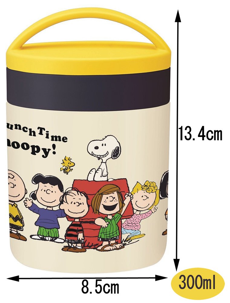 Skater Insulated Soup Jar 300Ml Snoopy Lunchtime Peanuts Design - Ljfc3- Japan Figure Store - #1 Bring To You The Best Japanese Goods