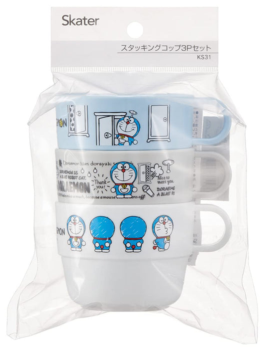 Skater Doraemon Children's Stacking Cups Set of 3 Made in Japan - KS31-A- Japan Figure Store - #1 Bring To You The Best Japanese Goods
